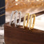DELIA - WHITE GOLD PLATED 925 STERLING SILVER ZIRCON U SHAPE HIGH-END EARRINGS, 1 PAIR