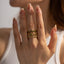 DELIA - 304 STAINLESS STEEL ZIRCON PLATING INLAY OPEN RING