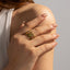 DELIA - 304 STAINLESS STEEL ZIRCON PLATING INLAY OPEN RING
