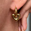 DELIA - BASIC SIMPLE STYLE HEART SHAPE SOLID COLOR PLATING 304 STAINLESS STEEL 18K GOLD PLATED DROP EARRING GOLD PLATED 91 PAIR)