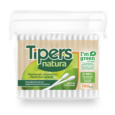TIPERS NATURA ECOLOGICAL COTTON BUDS 100PCS