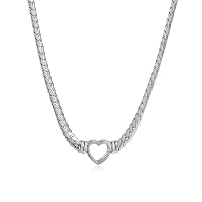 DELIA - 304 STAINLESS STEEL 18K GOLD PLATED RETRO PLATING HEART SHAPE  NECKLACE