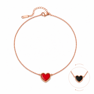 DELIA SWEET HEART SHAPE STAINLESS STEEL ACRYLIC NECKLACE