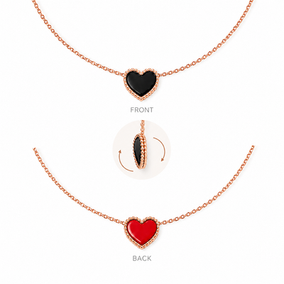 DELIA SWEET HEART SHAPE STAINLESS STEEL ACRYLIC NECKLACE