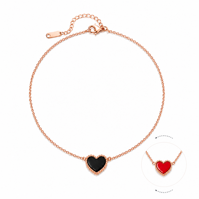 DELIA SWEET HEART SHAPE STAINLESS STEEL ACRYLIC NECKLACE