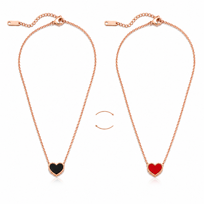 DELIA SWEET HEART SHAPE STAINLESS STEEL ACRYLIC NECKLACE