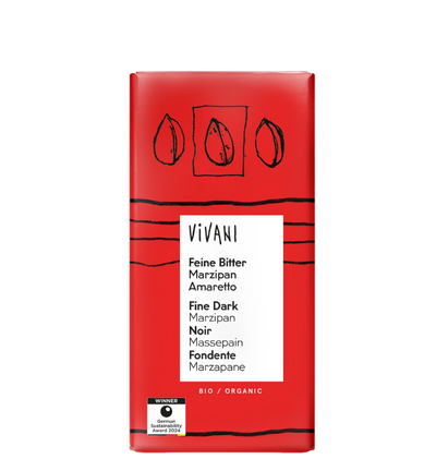 VIVANI ORGANIC DARK AMARETTO MARZIPAN 100G