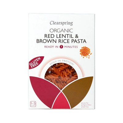 CLEARSPRING ORGANIC GLUTEN FREE RED LENTIL & BROWN RICE PASTA 250G