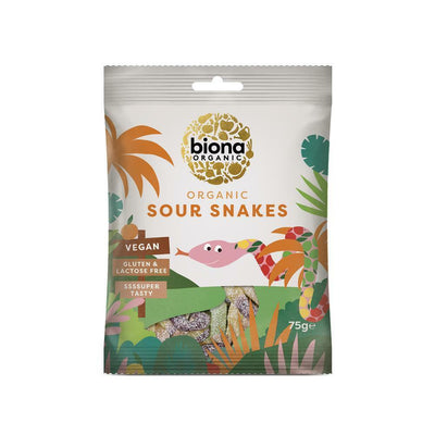 BIONA ORGANIC JELLY BISCUITS SWEET AND SOUR FLAVOUR SNAKES 75G