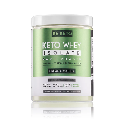 BE KETO WHEY ISOLATE + MCT – ORGANIC MATCHA 300G