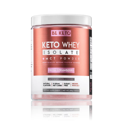 BE KETO WHEY ISOLATE + MCT – FRESH STRAWBERRY 300G