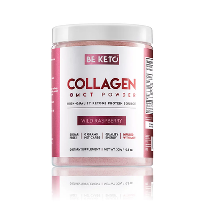 BE KETO COLLAGEN + MCT OIL – WILD RASPBERRY 300G