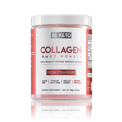 BE KETO COLLAGEN + MCT, FRESH STRAWBERRY FLAVOUR, 300G