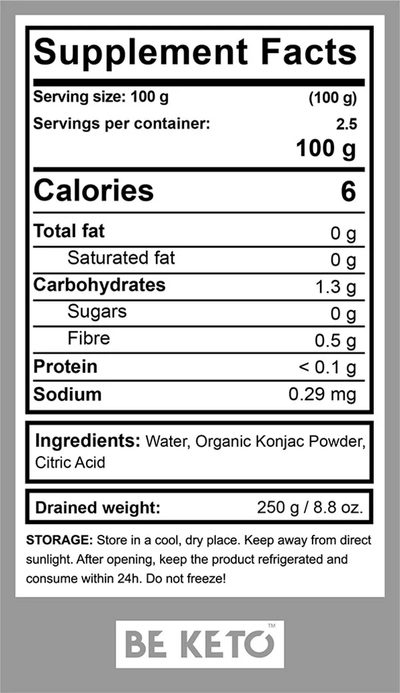 BE KETO ORGANIC PASTA KONJAC FETTUCCINE 320G