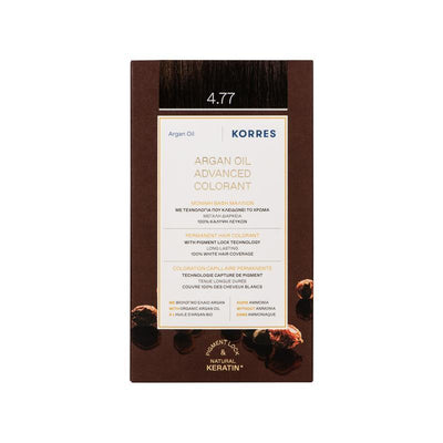 KORRES ARGAN OIL ADVANCED COLORANT 4.77 DARK CHOCOLATE