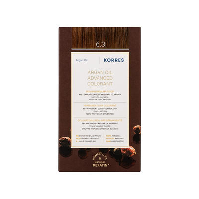 KORRES ARGAN OIL ADVANCED COLORANT 6.3 GOLDEN HONEY DARK BLONDE