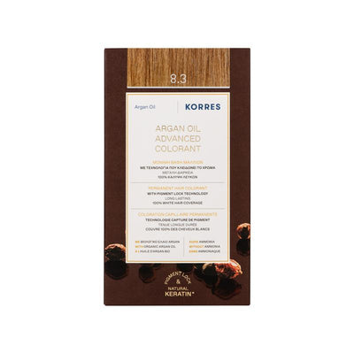 KORRES ARGAN OIL ADVANCED COLORANT 8.3 GOLDEN / HONEY LIGHT BLONDE