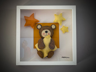 CRAFTOPIA Sleeping Teddy (Yellow) 27 x 27 cm