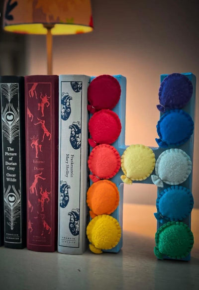 CRAFTOPIA Felt Flower Letter Book Ends