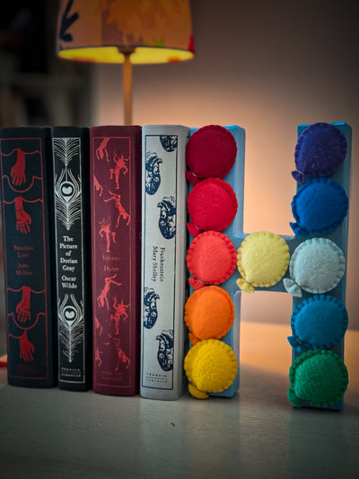 CRAFTOPIA Felt Flower Letter Book Ends