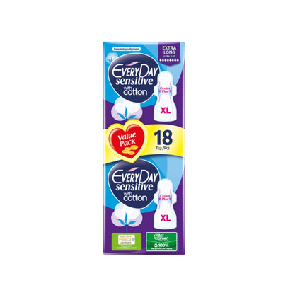EVERYDAY SENSITIVE WITH COTTON  EXTRA LONG ECO. 18'S