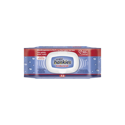 WET HANKIES ANTIBACTERIAL WIPES 72PCS