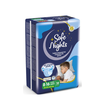 MEGA SAFE NIGHTS BOY 8-16 Y/30-50KG/14 PCS