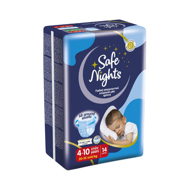 MEGA SAFE NIGHTS BOY 4-10Y/20-35KG/14 PCS