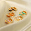 DELIA - FASHION ROUND ENAMEL GOLD PLATED 304 STAINLESS STEEL EARRING