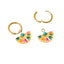 DELIA - BOHEMIAN SECTOR ENAMEL 304 STAINLESS STEEL TURQUOISE EARRINGS, 1 PAIR