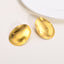 DELIA - INS STYLE OVAL PLATING 304 STAINLESS STEEL 18K GOLD PLATED EAR STUDS, 1 PAIR