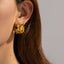 DELIA RETRO C-SHAPED EARRINGS – 18K GOLD PLATED, 304 STAINLESS STEEL