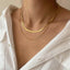 DELIA - 304 STAINLESS STEEL 18K GOLD PLATED IG STYLE SIMPLE SOLID COLOR DOUBLE LAYER NECKLACES