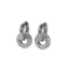 DELIA - RETRO CIRCLE POLISHING PLATING INLAY 304 STAINLESS STEEL ZIRCON 18K GOLD PLATED EARRINGS, 1 PAIR