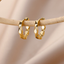 DELIA  - SIMPLE STYLE SOLID COLOR PLATING 304 STAINLESS STEEL 18K GOLD PLATED EARRINGS (1 PAIR)