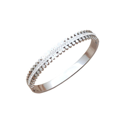 DELIA - SIMPLE CLASSIC STYLE  304 STAINLESS STEEL RHINESTONE GOLD PLATED BRACELETS