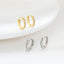 DELIA - ELEGANT SIMPLE STYLE SOLID COLOR INLAY 304 STAINLESS STEEL ZIRCON WHITE GOLD PLATED HOOP EARRING (1 PAIR)