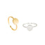 DELIA - 18K GOLD PLATED SILVER PLATED 925 STERLING SILVER ADJUSTABLE ROUND HIGH-END OPEN RING - SILVER