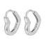 DELIA - WHITE GOLD PLATED 925 STERLING SILVER HEART SHAPE HIGH-END EARRING, PAIR