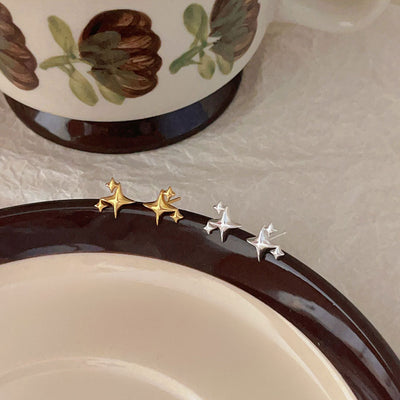 DELIA -  925 STERLING SILVER STAR EAR STUDS HIGH-END