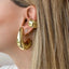 DELIA - SIMPLE STYLE C SHAPE 304 STAINLESS STEEL 18K GOLD PLATED EARRING, PAIR