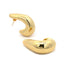 DELIA - SIMPLE STYLE C SHAPE 304 STAINLESS STEEL 18K GOLD PLATED EARRING, PAIR