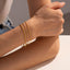 DELIA - 304 STAINLESS STEEL 18K GOLD PLATED SIMPLE STYLE CLASSIC PLATING SOLID COLOR BRACELETS - 3 PAIR