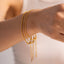 DELIA - 304 STAINLESS STEEL 18K GOLD PLATED SIMPLE STYLE CLASSIC PLATING SOLID COLOR BRACELETS - 3 PAIR