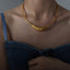 DELIA - 304 STAINLESS STEEL SIMPLE CLASSIC PLATING SOLID COLOR CHOKER NECKLACE