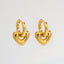 DELIA -  BASIC SIMPLE STYLE HEART SHAPE SOLID COLOR PLATING 304 STAINLESS STEEL 18K GOLD PLATED DROP EARRING GOLD PLATED 91 PAIR)