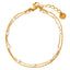 DELIA - CASUAL MODERN STYLE GEOMETRIC 304 STAINLESS STEEL PEARL 16K GOLD PLATED WHITE GOLD PLATED ANKLET