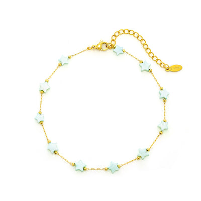 DELIA STAR & HEART ANKLET – 18K GOLD PLATED ON 304 STAINLESS STEEL