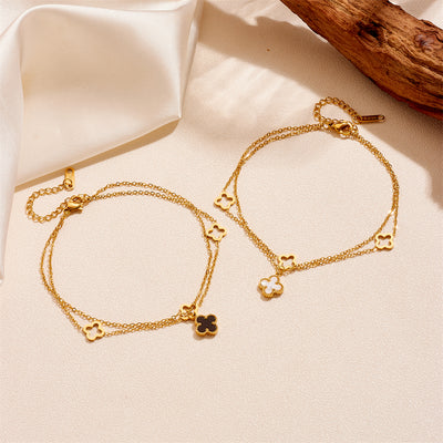 DELIA - ELEGANT ROMANTIC SOLID COLOR FLOWER 304 STAINLESS STEEL 18K GOLD PLATED PLATING ANKLET