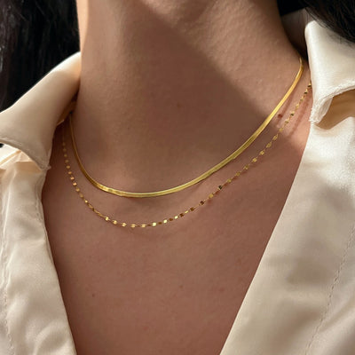 DELIA - HIP-HOP SHINY LIPS 304 STAINLESS STEEL NECKLACE (2 PIECE)